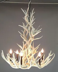 لوستر شاخ شاخ سفید نوردیک - شاخ گوزن واقعی قاطر