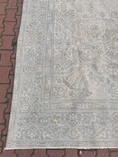 فرش بزرگ ایرانی فرش ترکیبی 9.5x12.4ft بژ |  اتسی