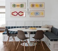 صندلی های نیمکت گوشه ای با میز لاله Saarinen و صندلی های Eames - روند تزئینات خانگی - Homedit