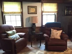 Farmhouse Paint Colors: Sherwin Williams Topsail in the Family room یا همان Rustic Room
