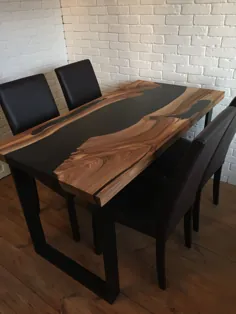 میز چوب گردو و رزین اپوکسی |  اتسی