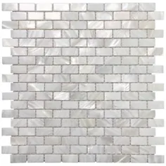 Art3d 11.7 in. x 11.5 in. کاشی مترو Mother of Pearl Backsplash Mosaic in White Natural (10-Pack) -A18019P10 - انبار خانه