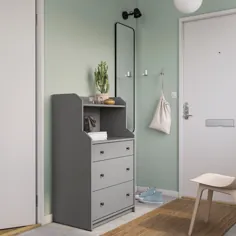 3 کشوی HAUGA با قفسه ، خاکستری ، 271 / 2x455 / 8 "- IKEA