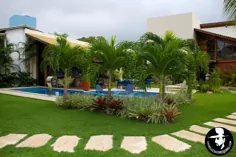 Jardim piscina tânia póvoa arquitetura e decoração jardins tropicais mármore verde |  احترام گذاشتن