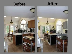 بازسازی آشپزخانه زرد و خاکستری قبل و بعد