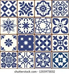 وکتور سهام Azulejos الگوی کاشی پرتغالی آبی (Royalty Free) 1355973032