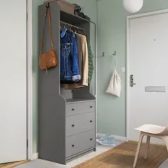 کمد لباس باز با 3 کشو ، خاکستری ، 271 / 2x783 / 8 "- IKEA