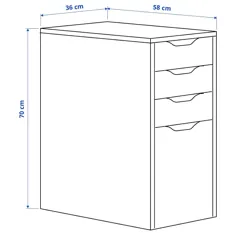 کشوی ALEX / ذخیره سازی پرونده دراپ ، سفید ، 14 1 / 8x27 1/2 "- IKEA
