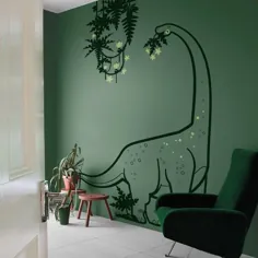 تابلوهای تزئینی دیواری دایناسور برای اتاق کودکان - Diplodocus و Liana - تابلوچسبهای دیواری پسرانه بزرگ