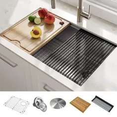 Kraus KWU110-27 Kore 27 & quot؛  سینک ظرفشویی آشپزخانه از جنس استنلس استیل تک ظرف - فولاد ضد زنگ سینک ظرفشویی آشپزخانه
