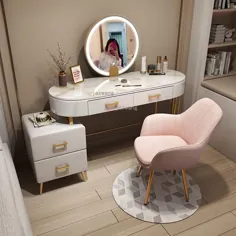 کمد های لوکس مدرن خانه میز آرایش اتاق خواب مبلمان Nordic Ins Vanity آرایش میز ذخیره سازی کابینت یک صندلی آراسته - Frishay