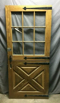 VTG Solid Wood Door 9 Lite 36 "x 80" Shabby Cottage Entryway Chic 123-21B