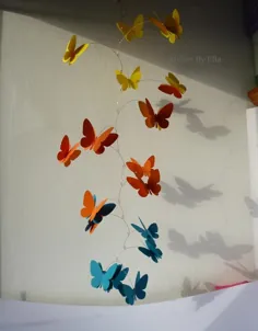 مهد کودک همراه آویزان تلفن همراه جنبشی پروانه سه بعدی |  اتسی