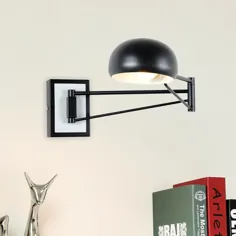 37.99 US $ | Black Modern Wall Sconce بازوی قابل تنظیم لامپ دیواری فلزی تاشو بازوی لولای بلند چراغ دیواری برای کتابخانه اتاق خواب / اتاق مطالعه | لامپ های دیواری داخلی  - AliExpress