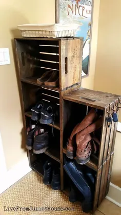 قفسه کفش جعبه چوبی DIY