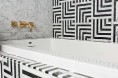Hollywood Regency: Glamorous Black & White حمام - Remodelista