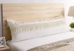 Boho Bohemian Macrame Tassel Ivory لهجه کاناپه تزئینی زیپ روی بدن روکش بالش مورد پوشش 54x20 خامه سفید سفید بژ پنبه حاشیه لوکس مزرعه دار مزرعه دار بافت دکوراسیون اتاق روستایی