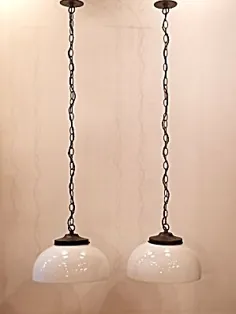 چراغ های آویز شیشه ای شیر (ANTIQUE & VINTAGE LIGHTING) در Victorian Revival