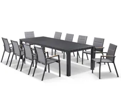 میز آدل با صندلی های بازوی ساج Seak 11pc تنظیم فضای غذاخوری در فضای باز