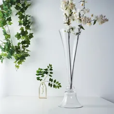 مجموعه 2 |  گلدان شیشه ای کلارینت قابل برگشت 28 "، گلدان های شیشه ای بلند