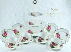 مجموعه چای آلیشیا Swinnertons برای 4 دسر استکان لیوان کیک |  اتسی