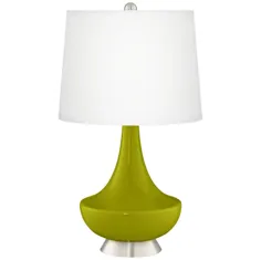 چراغ میز شیشه ای گیلان Olive Green - # 30K99 |  لامپ به علاوه