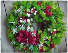 تاج گل زمستانی اختصاصی سبز / قرمز پس از تاج گل کریسمس |  اتسی