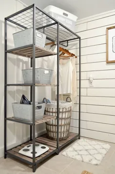 فضای کوچک لباسشویی ترکیبی فضای پودر حمام تازه کردن