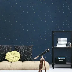 On A Star Peel & Stick Wallpaper in Navy توسط RoomMates برای York Wallc