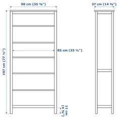 قفسه کتاب HEMNES ، لکه سفید ، 35 3 / 8x77 1/2 "- IKEA