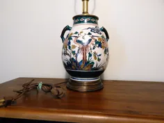 دستگیره Vintage Lamp Asian Chinoiserie Lamp 2 handle Crackle Glaze |  اتسی