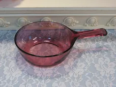 ظروف آشپزی Vintage Corning Pyrex Vision Cranberry Glass نادر |  اتسی
