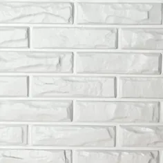 A10039 - کاشی های دیواری سه بعدی PVC ، کاشی های دیواری آجر سفید ، 19.7 "x 19.7" (بسته 12) - Walmart.com