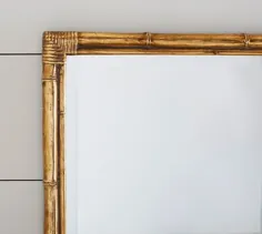 آینه لهجه قاب بامبو طلایی