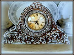 Shabby Shabby Victorian Chic Roses Vintage Clock Brown و |  اتسی