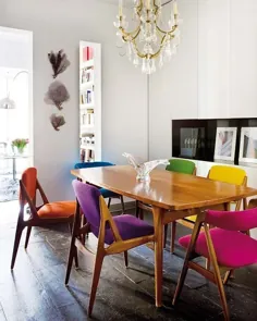 صندلی های ناهار خوری چند رنگ - لمس بازی برای دکوراسیون