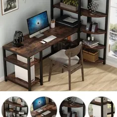 میز کامپیوتر مدرن Tribesigns با 5 قفسه ذخیره سازی طبقه
