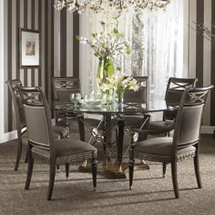 ست غذاخوری شیشه ای Belvedere رسمی به سبک Grecian با شش صندلی توسط مایکل هریسون در مبلمان Sprintz