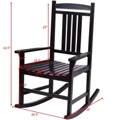 Giantex مجموعه ای از 2 صندلی گهواره ای صندلی راک در فضای باز رواق ایوان برای ایوان ، پاسیو ، اتاق نشیمن ، سیاه