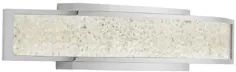 Elan Lighting 83500 Crushed Ice - 24.25 اینچ 2 LED حمام خطی ، کروم با شیشه شفاف با کریستال شفاف