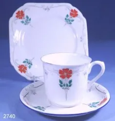 Shelley Hand Enamelled Flowers Vintage Bone China Tea Cup، Saucer and Tea Plate Trio Pattern 11608 - فروخته شده
