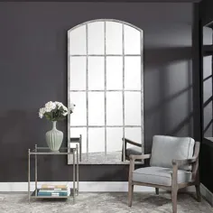 آینه دیواری بزرگ قوس Amiel Ivory Grey 42 1/4 "x 82" - # 95W26 |  لامپ به علاوه