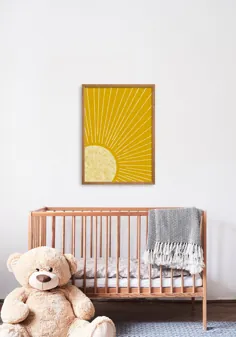 اتاق کودک و زرد خردل قابل چاپ Boho Sun Art & |  اتسی