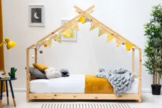 قاب تختخواب چوبی خانه کاج کودکان و نوجوانان تک سایز