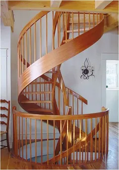 پله ها و پله های مارپیچ |  طرح های دایره ای چوبی سفارشی |  پله مارپیچی یورک