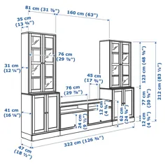HAVSTA Kombinacja na TV / szklane drzwi ، biały ، 322x47x212 سانتی متر ، Dowiedz się więcej - IKEA