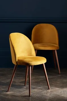 ست بعدی 2 صندلی غذاخوری زولا با پاهای جلوی گردو - زرد