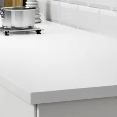 میز پیشخوان EKBACKEN ، دو طرفه ، با لبه سفید خاکستری روشن خاکستری روشن / سفید ، سفید چند لایه ، 74x1 1/8 "- IKEA