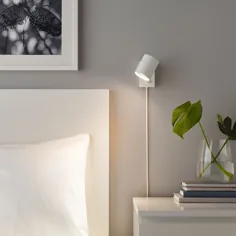 چراغ دیواری / خواندن NYMÅNE با لامپ LED ، سفید - IKEA