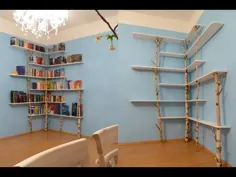 Selbstgemacht: Kreatives Bücherregal / Regal aus Birkenstämmen - آنلیتونگ